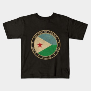 Vintage Republic of Djibouti Africa African Flag Kids T-Shirt
